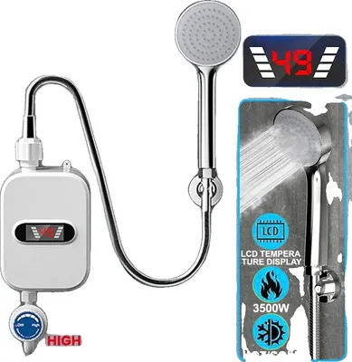 Produktbild von Sofort-Wassererhitzer, 3500W Leistung, LCD-Temperaturanzeige, EU