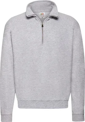 Image de Fruit of the Loom 62-114-0 | Classic Zip Neck Sweat - Farbe : Gris chiné - Größe : L