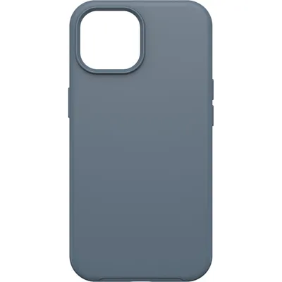 A blue iPhone case is shown against a white background.