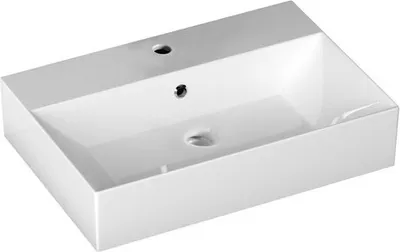 Immagine prodotto di Aqualine Sistema - Lavabo 600x420 mm, con sfioratore, con foro per rubinetto, bianco 10SF50060