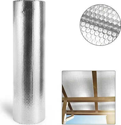 Produktbild von Faziango Alu-Luftpolsterfolie Dämmfolie Thermofolie Reflexionsfolie 20m x 1m silber – Wärmedämmung & Kälteschutz für Dach, Wand, Fenster, Wohnmobil, Gewächshaus, Boden  3-4mm Stärke 200g