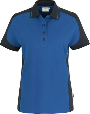 Produktbild von HAKRO Damen Poloshirt Contrast Mikralinar® 239, royalblau/anthrazit, XL