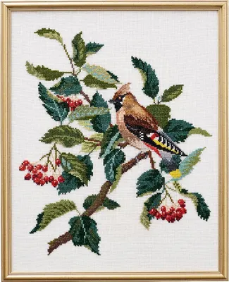 Produktbild von Kreuzstich-Set „Seidenschwanz“ von Eva Rosenstand, Zählvorlage, 31 x 39 cm