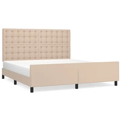 Produktbild von vidaXL Bettgestell mit Kopfteil Cappuccino-Braun 180x200 cm Kunstleder