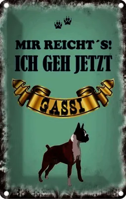 Produktbild von vianmo Blechschild 30x20 cm mir reicht`s ich geh gassi Hund Spruch Zitat