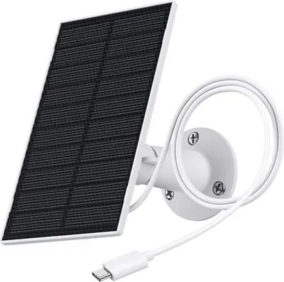 Produktbild von Solarpanel für Überwachungskamera Aussen Akku,WLAN IP Kamera Outdoor,360° verstellbare Halterung, USB C Anschluss, Typ Schnittstelle, Wetterfest