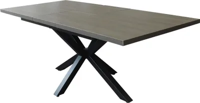 Immagine prodotto di Milani Home - tavolo da pranzo allungabile 160 cm, antracite, piano in melaminico effetto legno, base nera, 90 x 160 x 75 cm