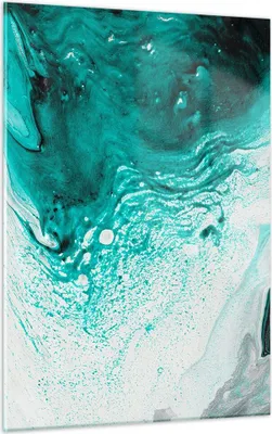 Produktbild von Bilder auf glas - Einteilig - Abstraktion Türkis Flüssigkeit - 50x70cm - Glasbilder - Wandbilder - Bilder - Wanddekoration aus Glas - Glas Bilder - Wandbild auf Glas - GPA50x70-4572