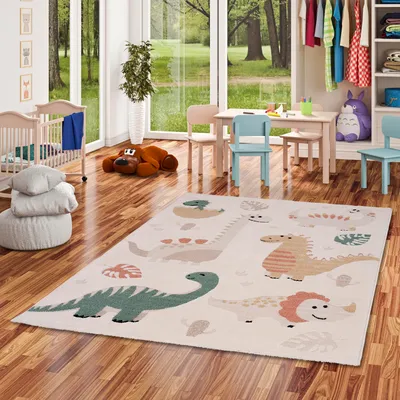 Produktbild von Kinder Teppich Happy Kids Dino Babys Bunt, Größe:140x200 cm