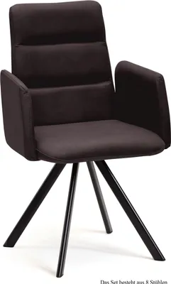 Produktbild von Armlehnstuhl drehbar (8er-Set) Desta 52x92x60 Schwarz/Espresso