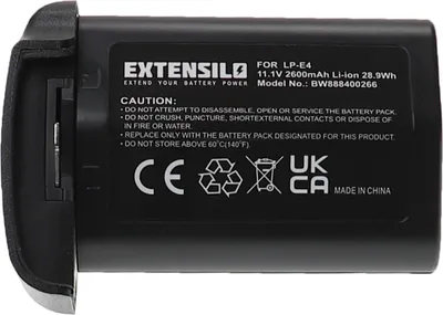 Produktbild von EXTENSILO Akku Ersatz für Canon LP-E4N, LP-E4 für Kamera (2600 mAh, 11,1 V, Li-Ion)