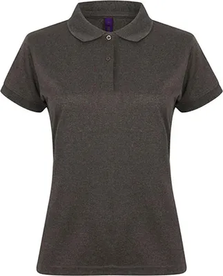 Produktbild von Henbury H476 | Damen Coolplus Wicking Polo Shirt / Mikro-Piqué - Farbe: Heather Charcoal - Größe: S