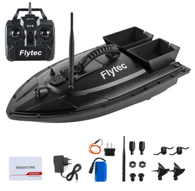 Obrázek produktu pro Flytec Fishing Bait Boat 500m Dálkově ovládaná loďka na návnady s dvojitým motorem a rybářským sonarem, nosnost 1,5 kg, s LED osvětlením pro rybaření