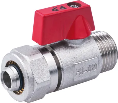 Obrázok produktu pre 16 mm PEX x 1/2 "AG PEX-AL-PEX guľový kohút Mosadzné kompresné tvarovky