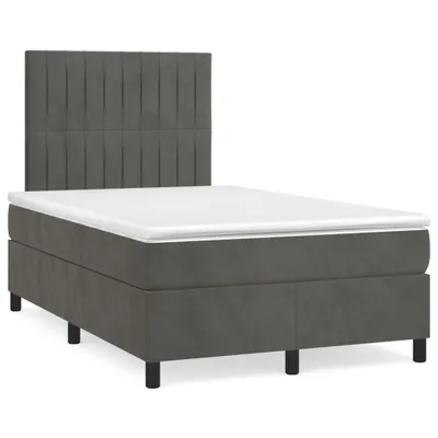 Produktbild von vidaXL Boxspringbett mit Matratze Dunkelgrau 120x200 cm Samt