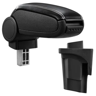 Produktbild von Armlehne Mittelarmlehne Leder Bezug schwarz weiß für Seat Leon II 1P 2005-2012
