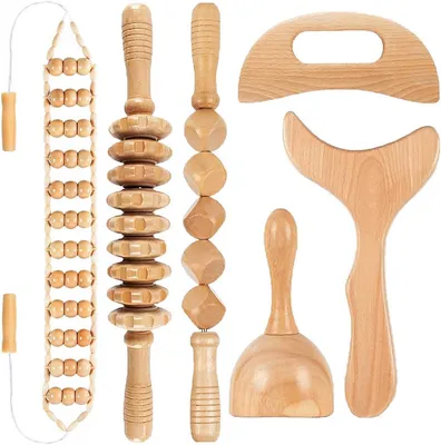 Immagine prodotto di Set di strumenti per massaggio, 6 pezzi, con diversi accessori per massaggio, ideali per modellare il corpo e rilassare i muscoli
