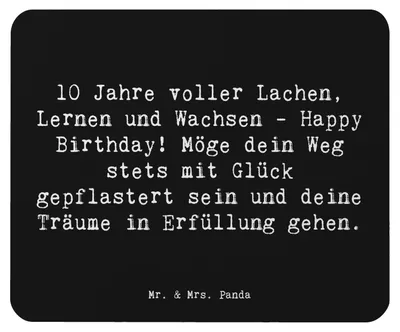 Produktbild von Mr. & Mrs. Panda Mouse Pad Spruch 10. Geburtstag Feier - Schwarz - Geschenk, Familie, mousematte, Mousepad, Geburtstagsgeschenk, Party, besonderer, 10 Jahre, pc, Lernen