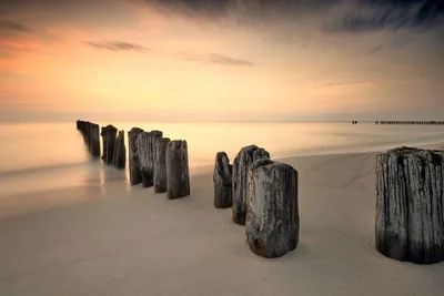 Image de Plages - Poster - Breakwater Beach + 2 Panneaux d'affichage en bois 92 cm noir