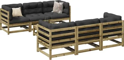 Produktbild von Möbel 7-tlg. Garten-Sofagarnitur Kiefernholz Imprägniert - Gartenmöbelgarnituren 3299300