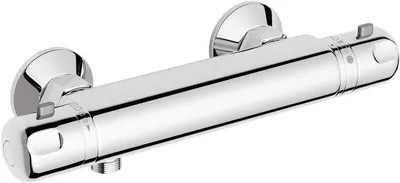 Imagen del producto de Ibenzoa®: Termostato y grifo de ducha (cromado) – Fabricado en latón macizo, con superficie fría al tacto y protección contra quemaduras, con control preciso de la temperatura mediante termostato