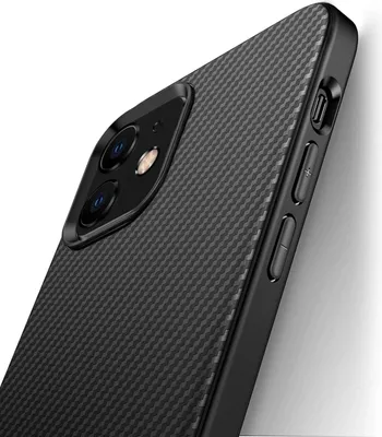 Produktbild von iPhone 12 / 12 Pro Case AVANA Protective Cover Silicone Bumper Slim Case Black Carbon Optics