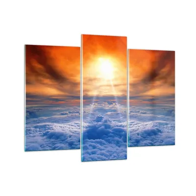 Produktbild von Bilder auf glas - Himmel Wolken Sonnenstrahlen - 130x100cm - Glasbilder - Wandbilder - Kunstdruck - zum Aufhängen bereit - Wanddekoration aus Glas - Glas Bilder - Wandbild auf Glas - GCB130x100-0343