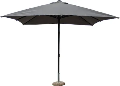 Immagine prodotto di Milani Home - ombrellone da giardino 3 x 3 m con palo centrale in alluminio, telo grigio in poliestere, per terrazzo e piscina