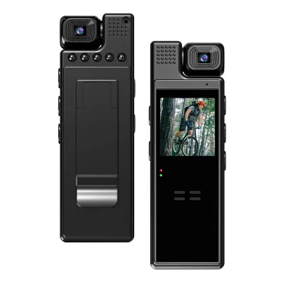 Produktbild von 4K-UHD-Mini-Körperkamera mit Audio- und Videoaufzeichnung, 180°-Objektiv, 6 Stunden Akkulaufzeit, 1,3-Zoll-TFT-Bildschirm, Nachtsicht und Bewegungserk