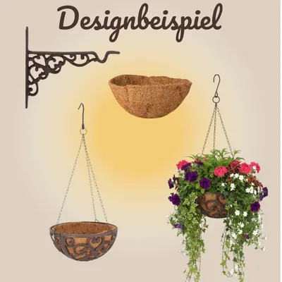 Produktbild von Kokoseinlage für Blumenampeln 25 cm aus Kokosfaser runder Pflanzeinsatz braun