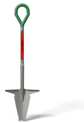 Gartenschaufel mit Seitenzähnen, 360°-Griff, 123 cm, Grau