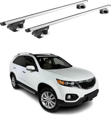 Obrázek produktu pro Hliníkový střešní nosič pro Kia Sorento XM 2009-2014 5 dveří stříbrný ABE 2x