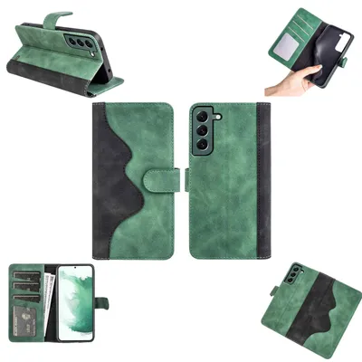 Produktbild von Für Samsung Galaxy S23 Design Handy Tasche Grün Etuis Kunst-Leder Hülle Cover