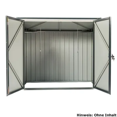 Produktbild von Duramax 2er Mülltonnenbox | Unterstand Mülltonnen 2x 240 l | abschließbare Doppeltür mit Schloss | H. 130 x B. 154 x T. 96 cm | Aufbewahrungsbox Metall