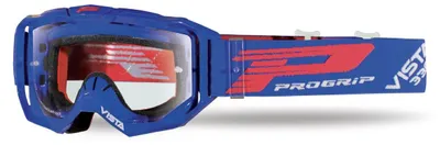 Imagen del producto de Progrip 3303 Gafas de protección para off-road, lente transparente, color azul