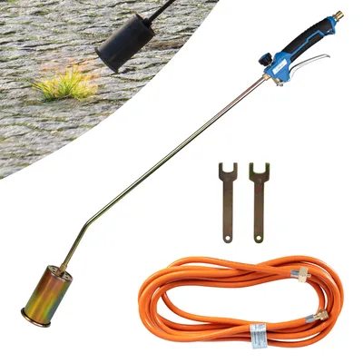 Produktbild von Z.M.C Unkrautvernichter mit Gasschlauch 5m mit 2x3/8" lks, Abflammgerät bis zu 1850°C, Unkrautbrenner inkl. 2 Konterschlüssel, Flammenwerfer mit 69 kW Leistung