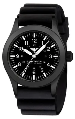 Produktbild von KHS - KHS.PLABSS.DB - Armbanduhr - Platoon Black Steel Solar - Herren