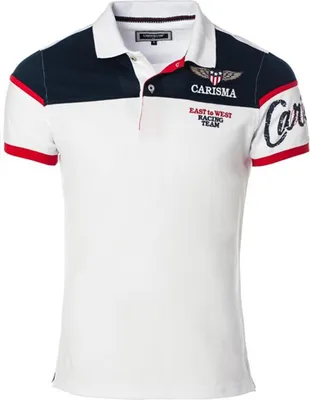 Produktbild von Brandneu Designer Poloshirt CARISMA Weiß/Navy CRM4539 XL