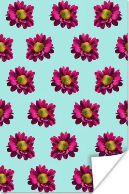 Produktbild von MuchoWow® Poster Blumen - Lila - Muster 20x30 cm - Papierdruck