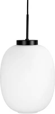 Produktbild von Pendelleuchte LED, Hängelampe, Deckenlampe Pendel, Pendellampe Esstisch, Pendelleuchte für Wohnzimmer, Skandinavische Design, DL39 Opalglas schwarz