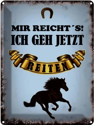 Produktbild von vianmo Blechschild 40x30 cm mir reicht`s ich geh reiten Spruch Zitat