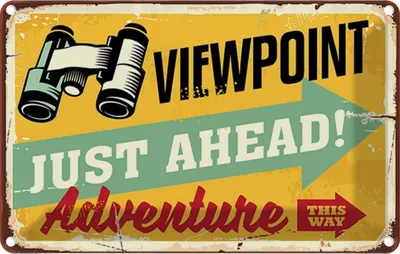 Produktbild von vianmo Blechschild 20x30 cm Viewpoint Adventure this way Warnschild Hinweisschild Sicherheit Vorsicht