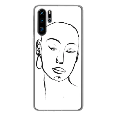 Produktbild von MuchoWow® Handyhülle Schutzhülle Hülle für Huawei P30 Pro Frau - Gesicht - Porträt Silikon Softcase Handy Hülle - Schutzdeckel