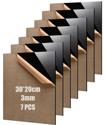 Obrázok produktu pre Sada 7 čiernych akrylových dosiek, rozmery 30 x 20 cm, určená na projekty typu "urob si sám"