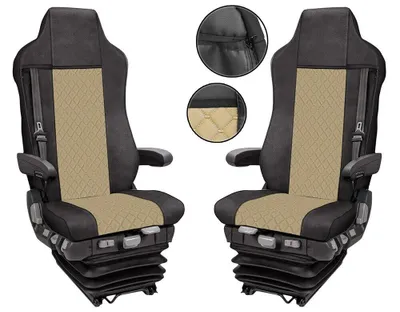 Obrázek produktu pro Potahy sedadel nákladních vozidel Ochranné potahy pro Iveco Stralis Hi-Way Béžová ekologická kůže od roku 2009