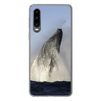 Produktbild von MuchoWow® Handyhülle Schutzhülle Hülle für Huawei P30 Wal - Wasser - Südafrika Silikon Softcase Handy Hülle - Kartenbesitzer