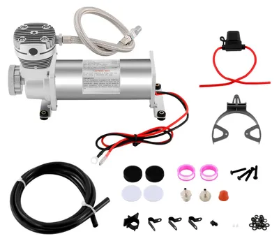 Produktbild von 12-V-Luftkompressor - Für Luftfederung und Drucklufthörner - 200 PSI - 200–300 W - 50 l/min - Für 18,93-l-Lufttank - Silber