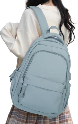 Produktbild von Leichter Damen Rucksack 14 Zoll Hellblau für Schule Uni Reise