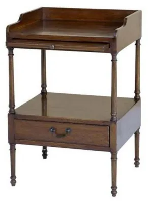 Produktbild von Casa Padrino Luxus Art Deco Designer Beistelltisch Eichenholz Antik Eiche / Antik Messing 48 x 42 x H. 73 cm
