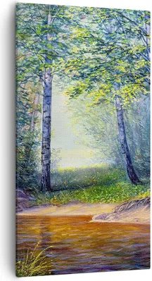 Produktbild von Bild auf Leinwand - Leinwandbild - Wiese Wasser Baum - 55x100cm - Wand Bild - Wanddeko - Wandbilder - Leinwanddruck - Bilder - Kunstdruck - Wanddekoration - Leinwand bilder - Wandkunst - PA55x100-4063